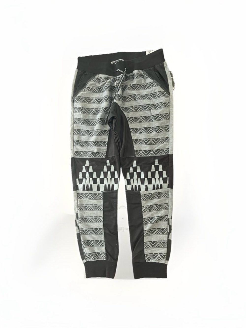 Retro distrikt Patterned Black & Gray Jogger Pants XXL